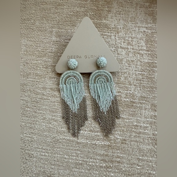 Deepa Gurnani Beaded Fringe Earrings - Picture 1 of 5